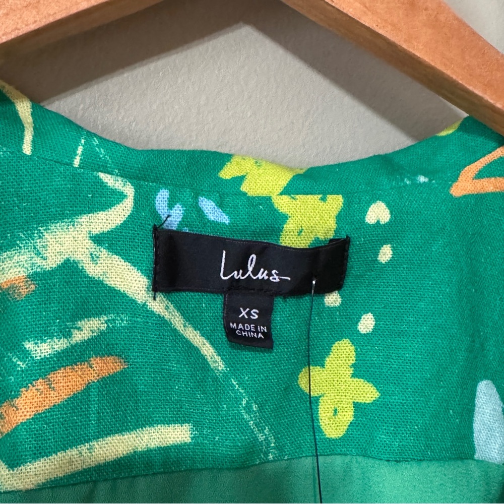 Lulu's Green Floral Print Sleeveless Mini Dress - Picture 5 of 9